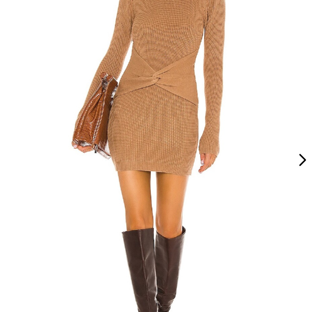 Lovers + Friends Tan Brown Long Sleeve Turtleneck Dress Size Small